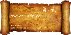 Marics Alóma névjegykártya